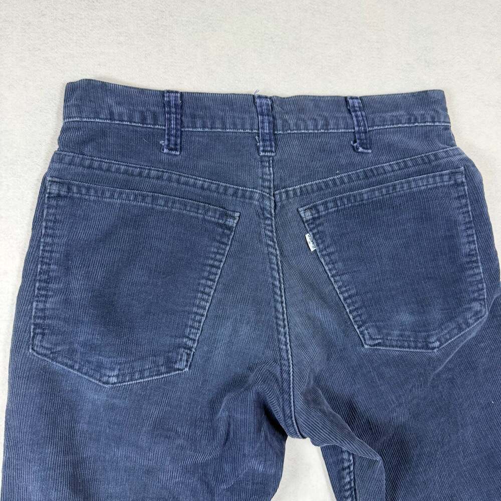 Vintage 80s Levis Pants Mens 30x32 Navy Blue Corduroy Talon Zipper - Picture 3 of 11